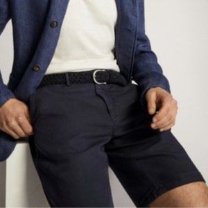 Massimo Dutti Cali Dad Navy  COTTON BERMUDA SHORTS NWT